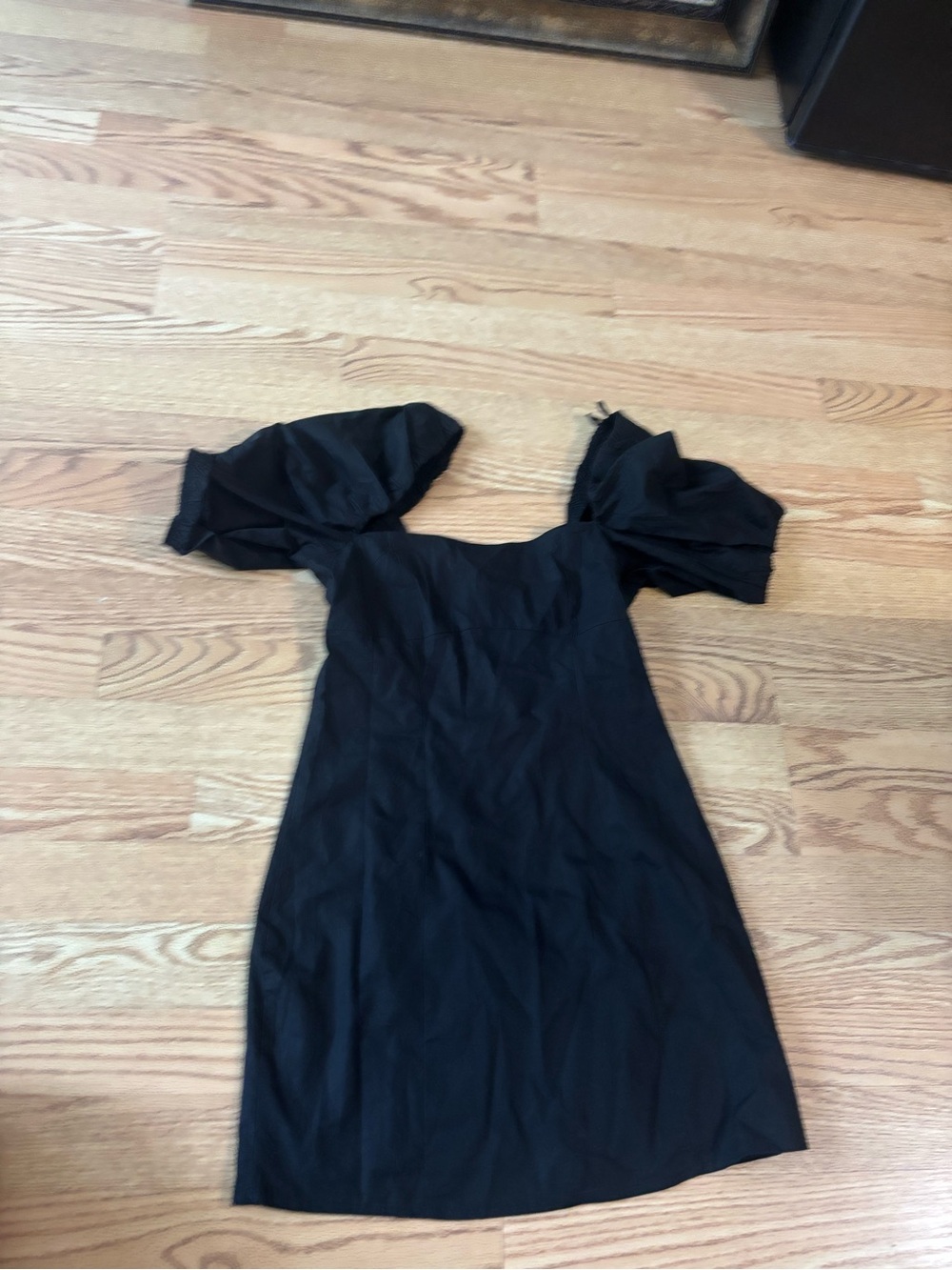 Blue Rain Black Puff-Sleeve Mini Dress